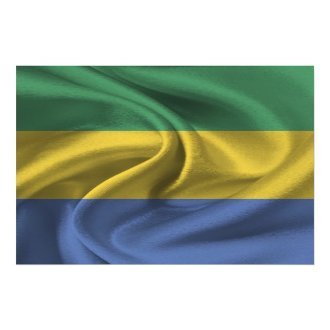 Gabon Flagga Fototryck (Framsidan)