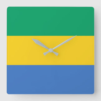 Gabon Flagga Fyrkantig Klocka
