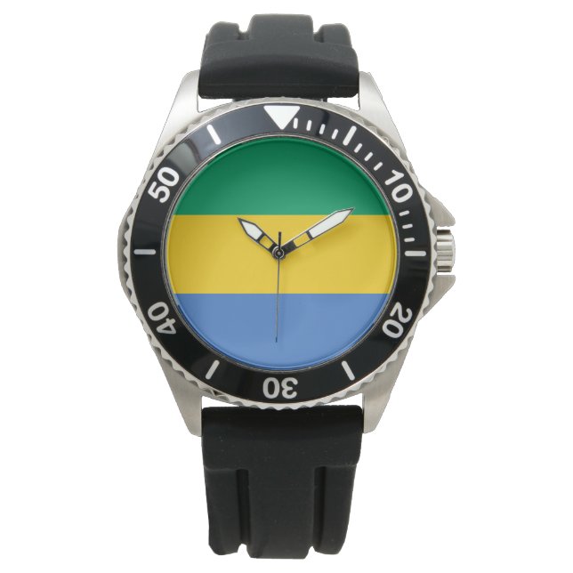 Gabon Flagga (Gabon) Armbandsur (Framsida)