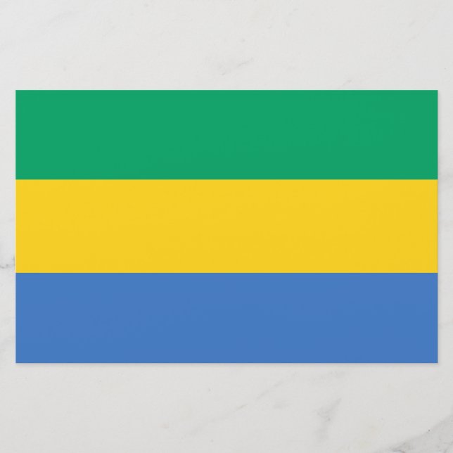 Gabon Flagga (Gabon) Brevpapper (Framsida)