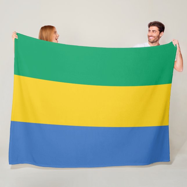 Gabon Flagga (Gabon) Fleecefilt (På plats)