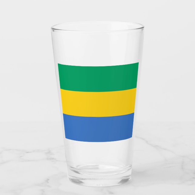 Gabon Flagga (Gabon) Glaskopp (Framsida)