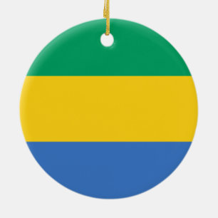 Gabon Flagga (Gabon) Julgransprydnad Keramik