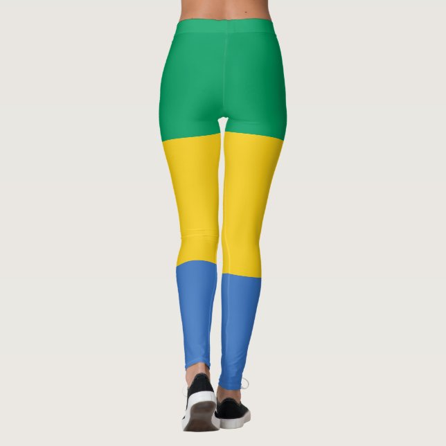 Gabon Flagga (Gabon) Leggings (Baksida)