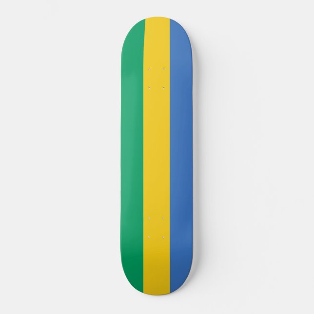 Gabon Flagga (Gabon) Mini Skateboard Bräda 18,5 Cm (Framsida)
