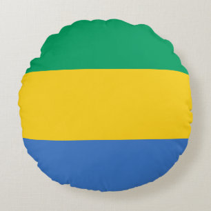 Gabon Flagga (Gabon) Rund Kudde