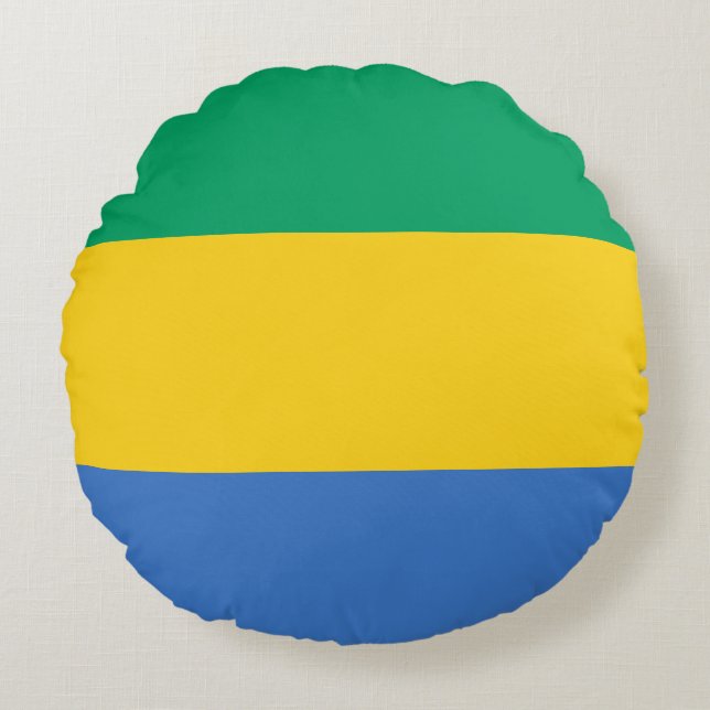 Gabon Flagga (Gabon) Rund Kudde (Framsidan)