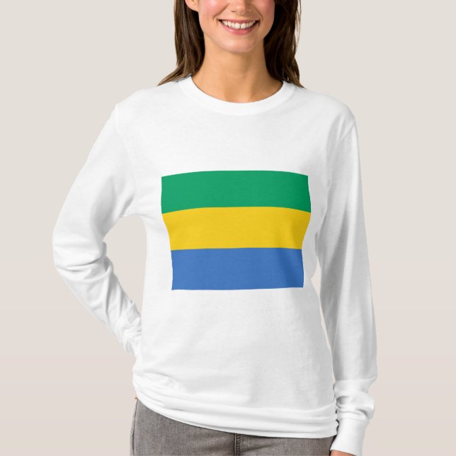 Gabon Flagga (Gabon) T Shirt (Framsida)