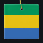 Gabon Flagga Julgransprydnad Keramik<br><div class="desc">Anpassade World Flagga Products ( i världen) - Lägg gärna till din egen text.</div>