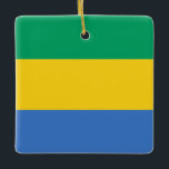 Gabon Flagga Julgransprydnad Keramik<br><div class="desc">Anpassade World Flagga Products ( i världen) - Lägg gärna till din egen text.</div>