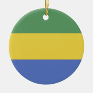 Gabon flagga julgransprydnad keramik