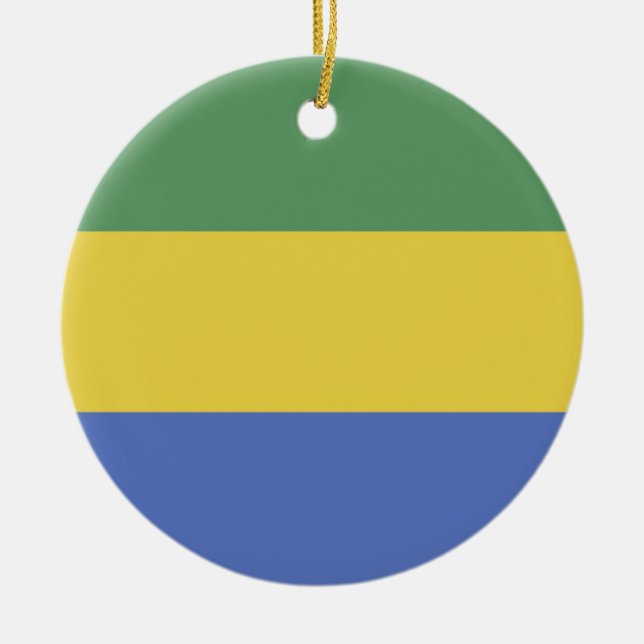Gabon flagga julgransprydnad keramik (Framsidan)