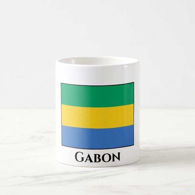 Gabon Flagga Kaffemugg (Center)