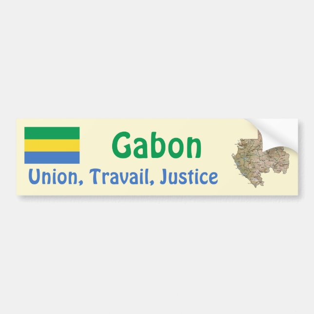 Gabon Flagga + Kart Dekal (Framsidan)