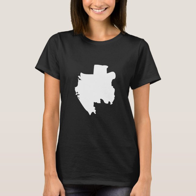 Gabon Flagga Karta - Gabon T Shirt (Framsida)