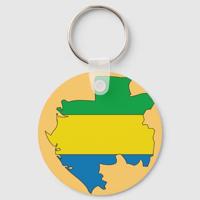 Gabon flagga karta nyckelring (Framsida)