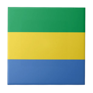 Gabon Flagga Keramisk Platta Kakelplatta