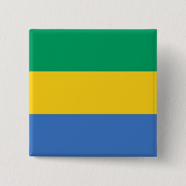 Gabon Flagga Knapp (Framsida)