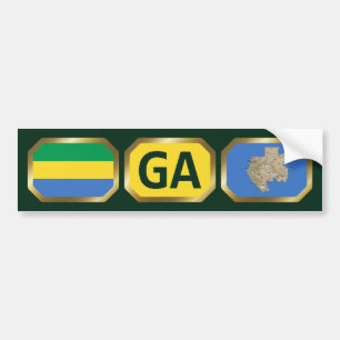 Gabon-Flagga-kod för stötfångare Bildekal
