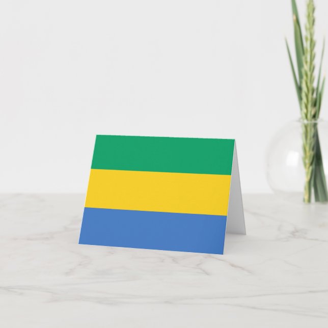 Gabon Flagga Kort (Framsida)