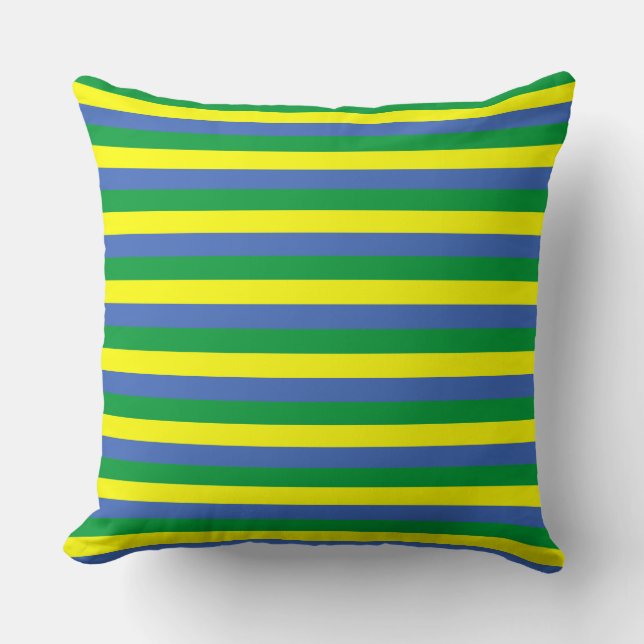 gabon flagga land-symbol grönt blue yello kudde (Framsida)