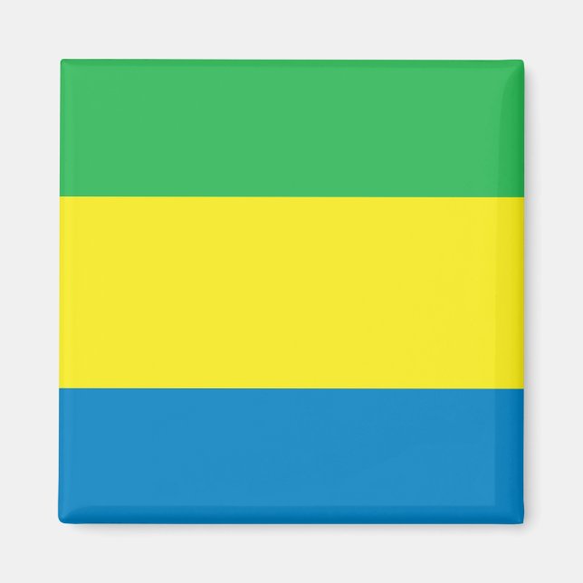 Gabon Flagga Magnet (Framsidan)