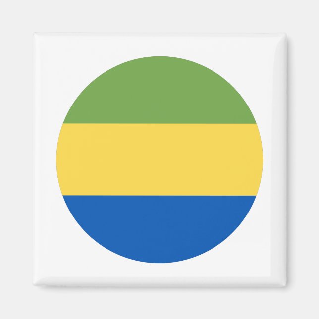 Gabon Flagga Magnet (Framsidan)