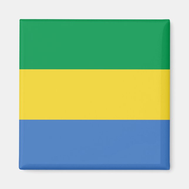 Gabon Flagga Magnet (Framsidan)