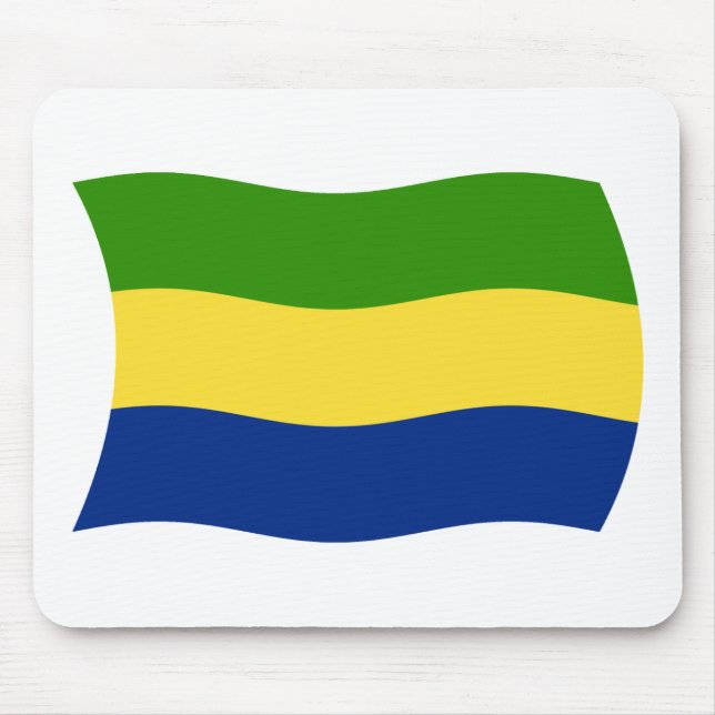 Gabon Flagga Mousepad Musmatta (Framsidan)