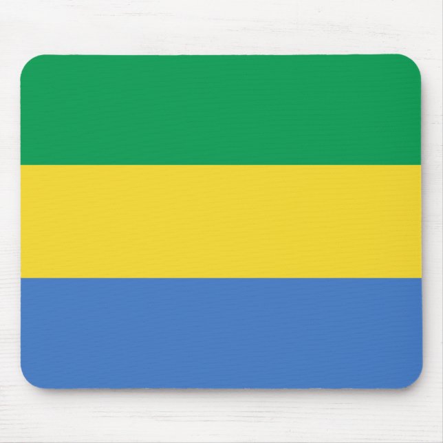 Gabon Flagga Mousepad Musmatta (Framsidan)