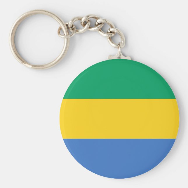 Gabon Flagga Nyckelring (Framsidan)