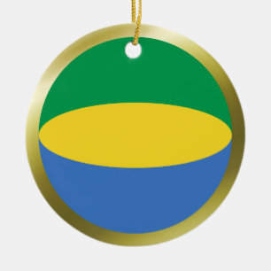 Gabon Flagga Ornament