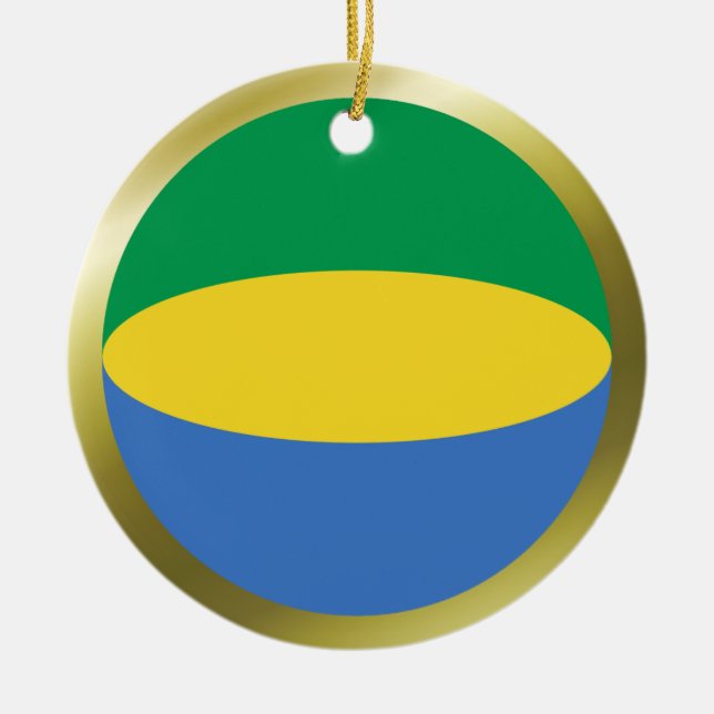Gabon Flagga Ornament (Framsidan)