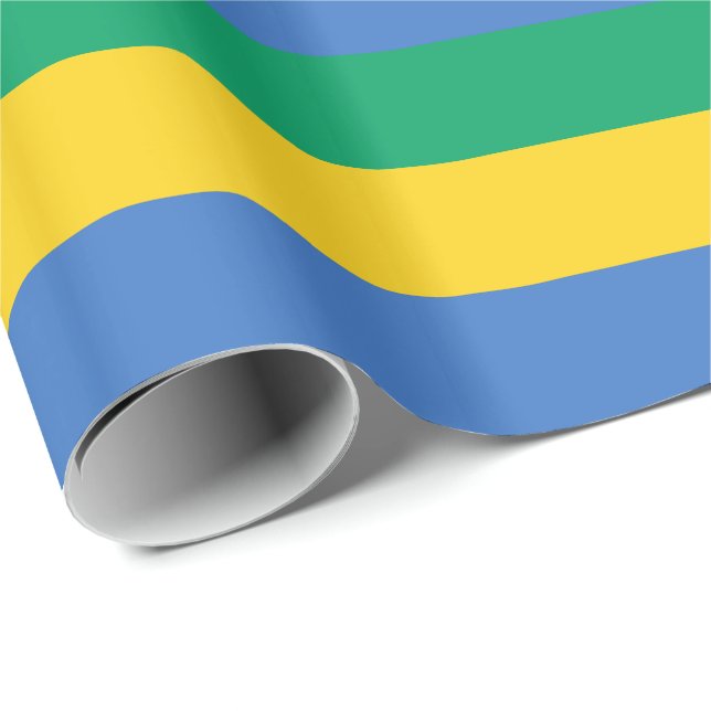 Gabon Flagga Presentpapper (Rullad Hörn)