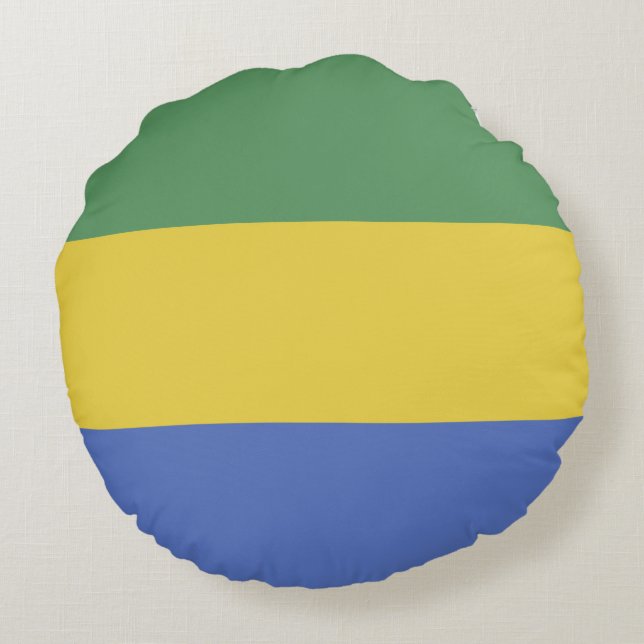 Gabon flagga rund kudde (Baksidan)