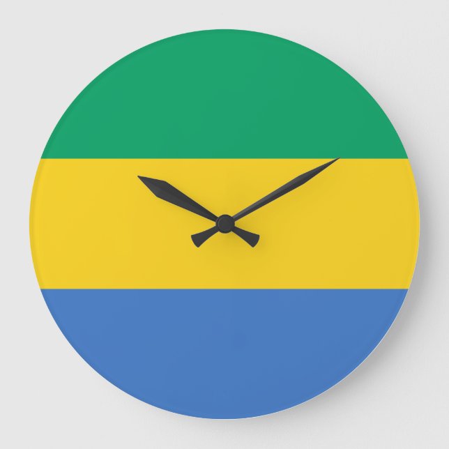 Gabon Flagga Stor Klocka (Framsida)