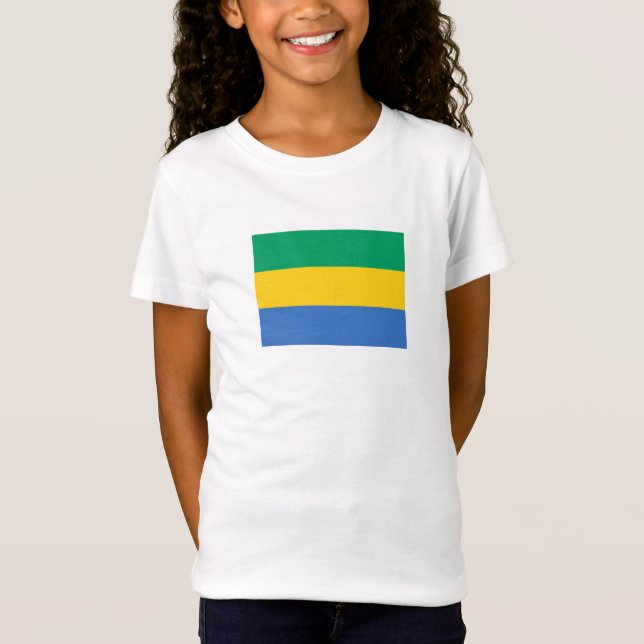Gabon Flagga T Shirt (Framsida)