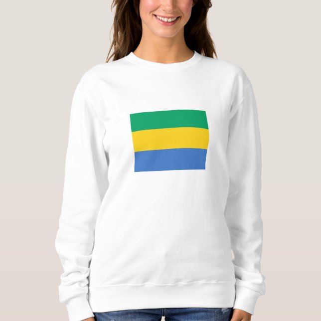 Gabon Flagga T Shirt (Framsida)