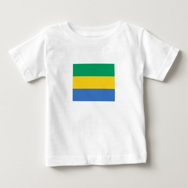 Gabon Flagga T Shirt (Framsida)