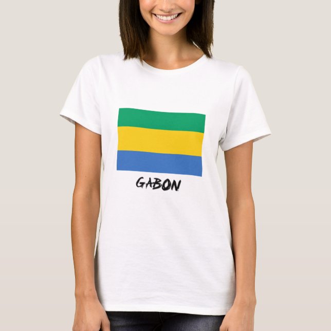 Gabon Flagga T-shirt (Framsida)