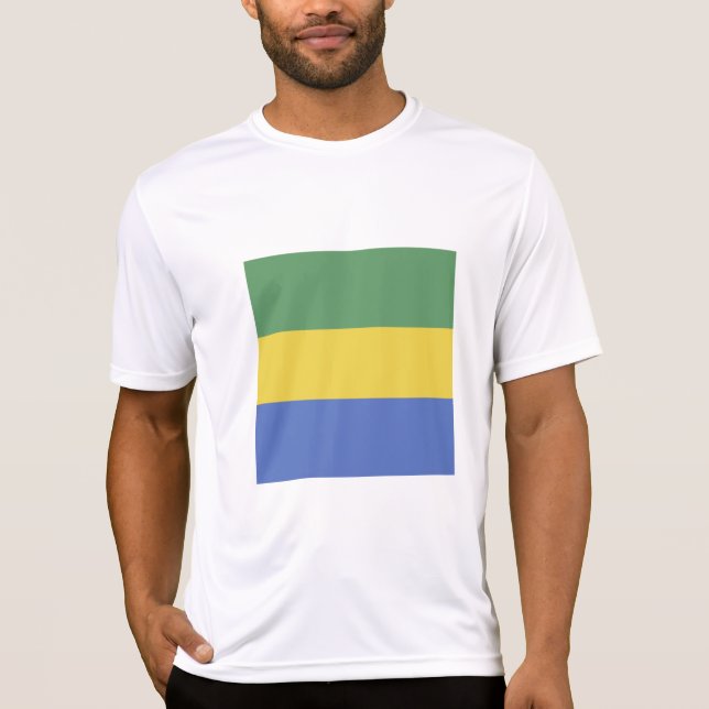 Gabon flagga t shirt (Framsida)