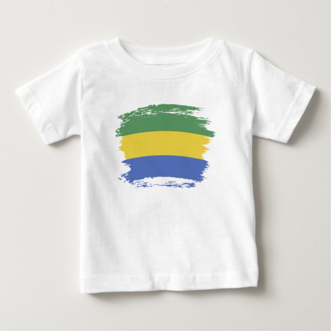 Gabon flagga t shirt (Framsida)
