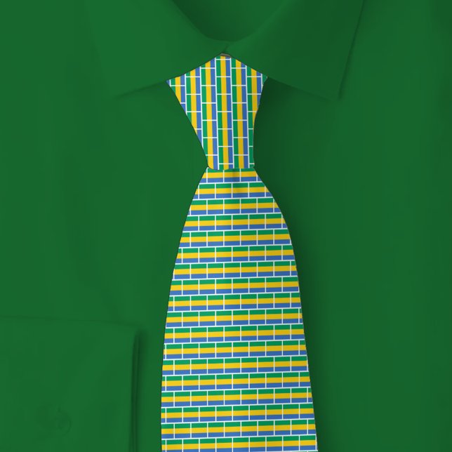 Gabon Flagga Tegel Mönster Slips (Skapare uppladdad)
