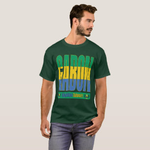 Gabon Flagga-textdesign T Shirt