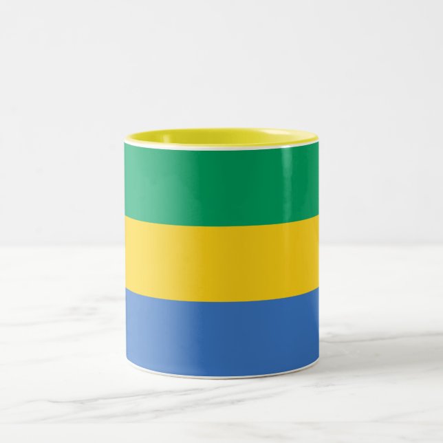 Gabon Flagga Två-Tonad Mugg (Center)