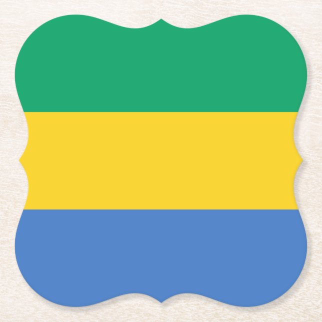 Gabon Flagga Underlägg Papper (Framsida)