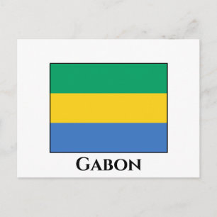 Gabon Flagga Vykort
