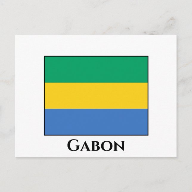 Gabon Flagga Vykort (Framsida)