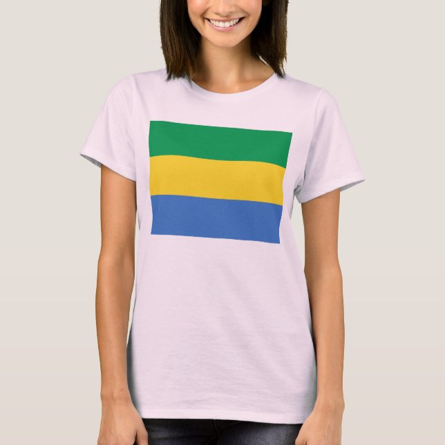 Gabon Flagga x Karta T-Shirt (Framsida)