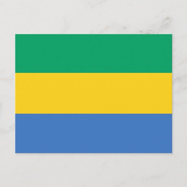 Gabon flaggavykort vykort (Framsida)